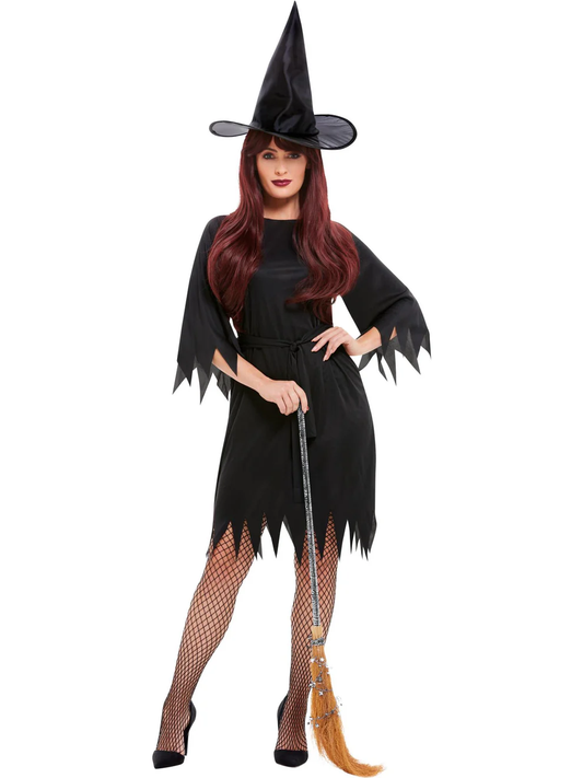 Smiffys Spooky Witch Costume, Black Adults Large