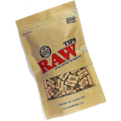 RAW Natural Unrefined Pre-Rolled Tips (Bag of 200)