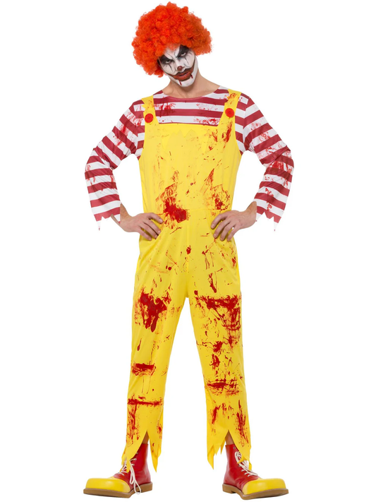 Smiffys Kreepy Killer Clown Costume, Yellow & Red Adults Large