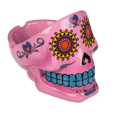 Pink Day Of The Dead Skull Ashtray