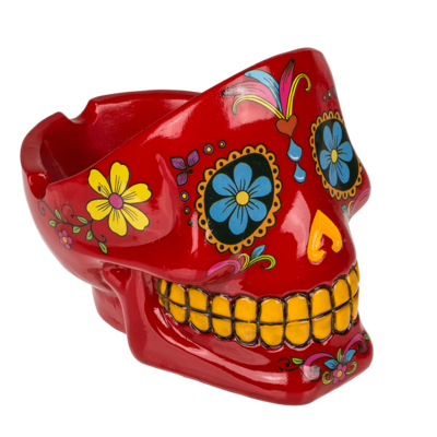 Red Day Of The Dead Skull Ashtray