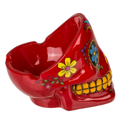 Red Day Of The Dead Skull Ashtray