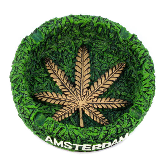 Amsterdam Golden Leaf Green Leaf Ashtray