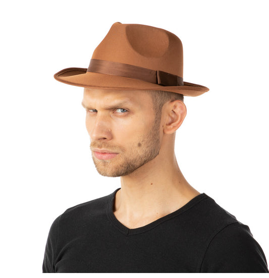 Brown Gangster Hat