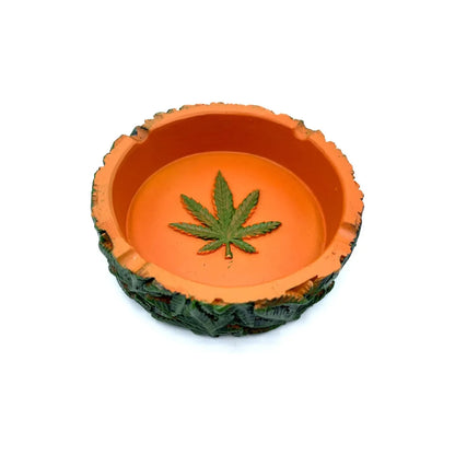 Orange Green Leaf Ashtray