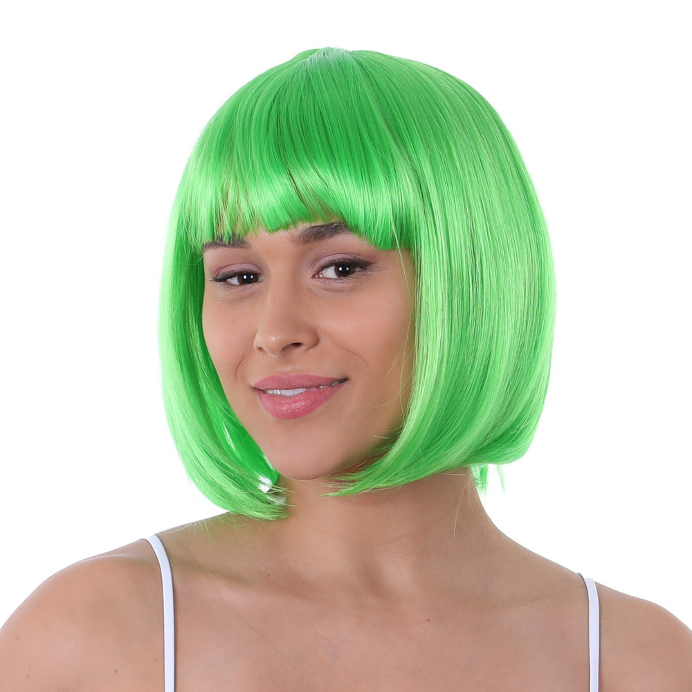 Green Bob Straight Wig