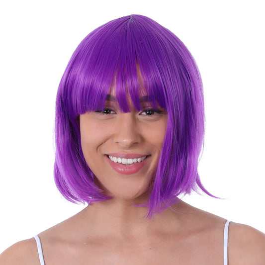 Purple Bob Straight Wig